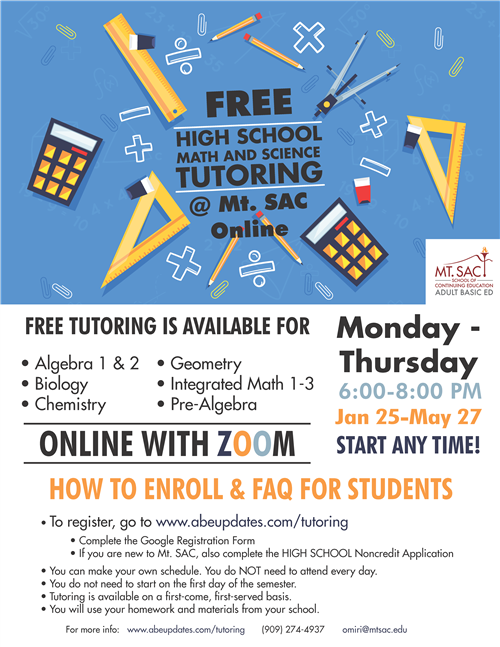 Mt Sac Tutoring